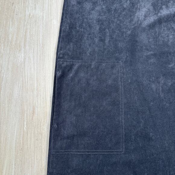 Aritzia Wilfred Free Nori Vegan Faux Suede Boxy Pockets Lagenlook Shift Dress S - Picture 5 of 14